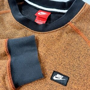Nike Mens Sweatshirt Size Large Crewneck Marled Burnt Orange Red Tag Skater Y2k